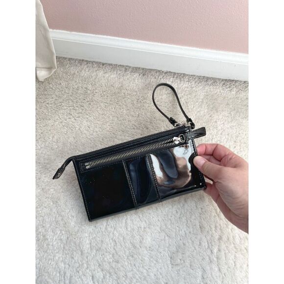 Coach JULIA OP Patent Leather Zippy Monogram Convertible Clutch Wallet Wristlet - Picture 2 of 10